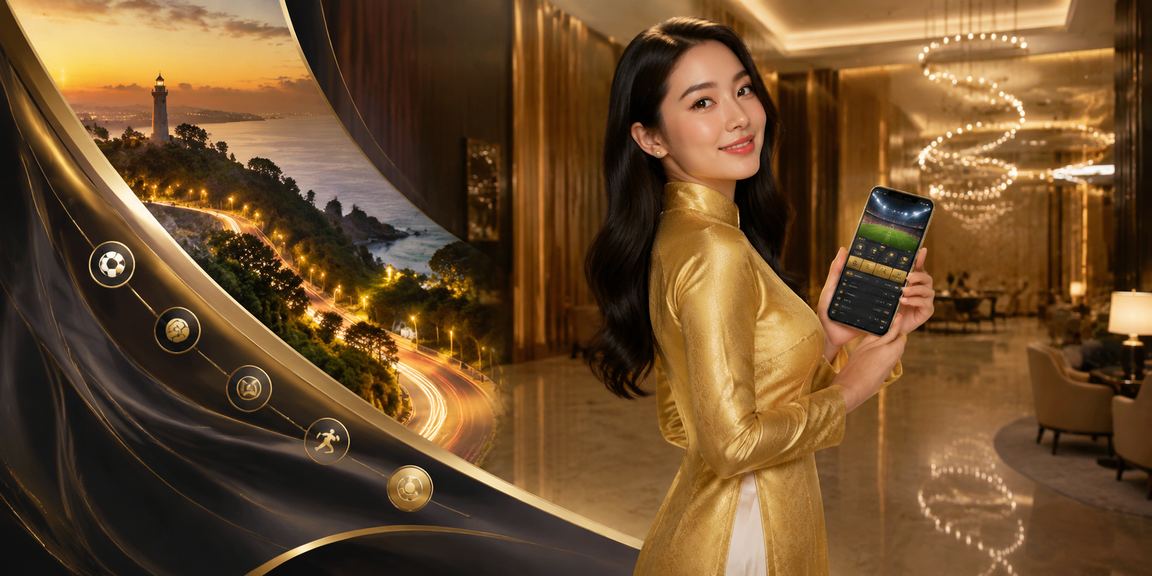 Người dùng tại Vũng Tàu trong trang phục áo dài trải nghiệm cá cược thể thao trực tuyến